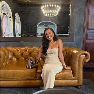 Mirror Palais Strapless Gold Dress